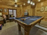 Game area with pool table